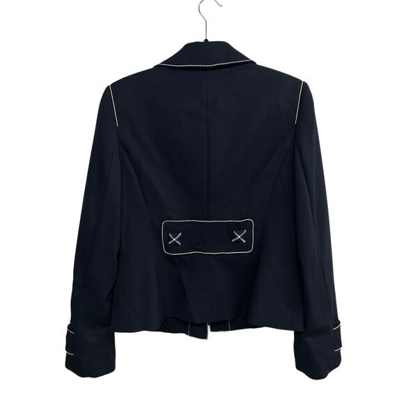Carlisle Quiet Luxury Wool Blend Jacket Navy Contrast Stitch Size 8 - Picture 6 of 9